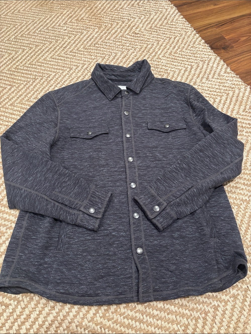 💕NWT! Tommy Bahama Heathered Charcoal Button-Front Shirt Jacket